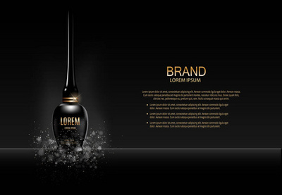 睫毛膏產(chǎn)品系列 3D逼真矢量插畫廣告設計